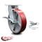 Service Caster 8 Inch Kingpinless Red Poly on Steel Wheel Caster with Brake and Swivel Lock SCC-KP30S820-PUR-RS-SLB-BSL - alternate 6